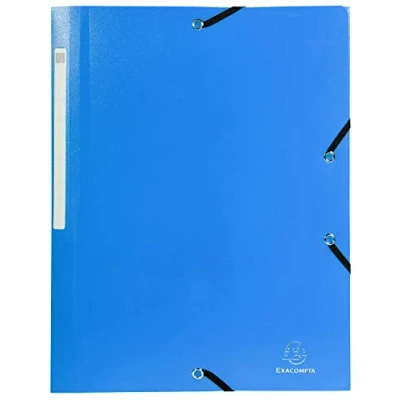 Immagine di Exacompta 55802E Cartellina a 3 alette ed elastico, in PP 400µ, con etichetta, DIN A4, colore: Blu scuro,10 Pezzi