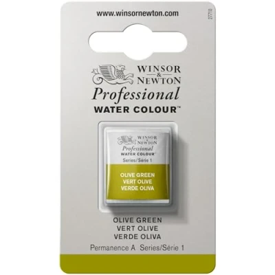 Immagine di Winsor &amp; Newton Professional Vernici ad acquerello, vivaci e resistenti alla luce, pigmenti per artisti, 1/2 GODET, colore: Verde Oliva