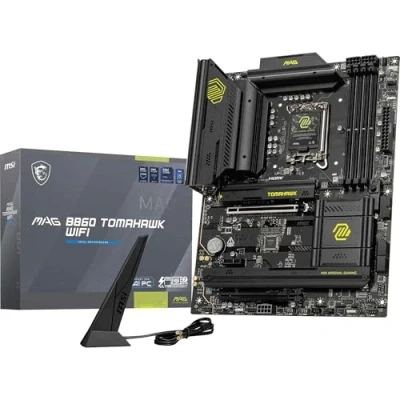 Immagine di MAG B860 TOMAHAWK WIFI Scheda madre ATX, supporta i processori Intel Core Ultra (Serie 2), LGA 1851 DDR5 Memory Boost 9200+ MT/s OC, 1 x PCIe 5.0 x16, M.2 Gen5, LAN 5G, Wi Fi 7