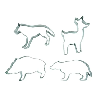 Immagine di BekkiB 880751 Set di 4 formine per biscotti &quot;foresta&quot; animali della foresta cervo, lupo, tasso e cinghiale