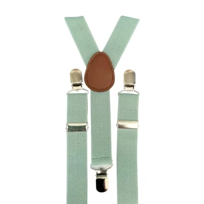 Immagine di DB Dickie Bow Bretelle vintage per bambini, Verde salvia/eucalipto, Belt Width: 2.5cm, length: 65cm