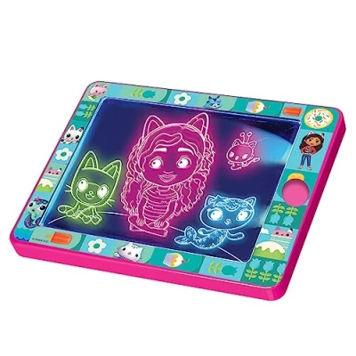 Immagine di Cefa Toys lavagna luminosa magica La casa delle bambole di Gabby, con bordo luminoso portatile, include 8 luci colorate e 2 pennarelli cancellabili, adatto per bambini a partire da 5 anni