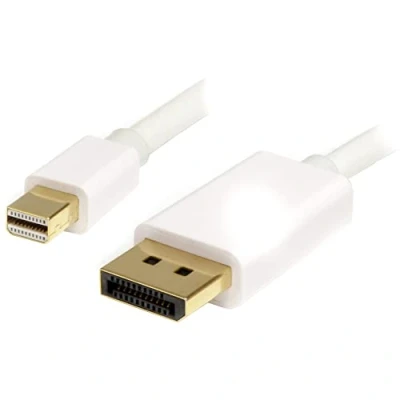 Immagine di StarTech.com Cavo Mini DisplayPort a 1.2 da 2m, Adattatore 4K x 2K UHD DP DisplayPort, Video per Monitor mDP/DP, Convertitore mDP/DP Bianco, MDP2DPMM2MW