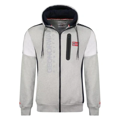 Immagine di Geographical Norway Fagozip Men Felpa con Cappuccio, Gris Clair, S Uomo