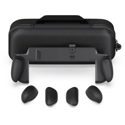 Immagine di Savage Raven by Skull &amp; Co. NeoGrip Bundle for Nintendo Switch 2: An Ergonomic Grip Hard Shell Handheld Case with Replaceable Grips [to fit All Hands Sizes] [with Carrying Case] Black