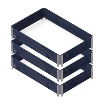 Immagine di Upyard GardenBox Set di 3 aiuole rialzate moderne, in legno naturale, per giardino e terrazza, certificato PEFC, 120 x 80 58,5, colore: Nero