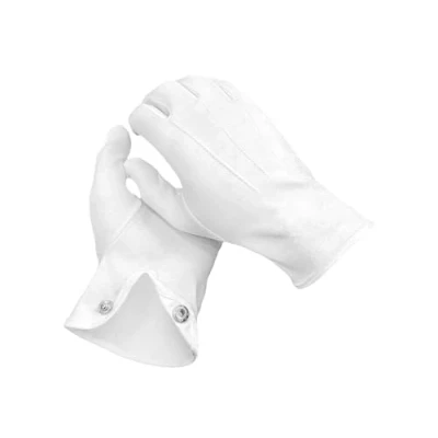 Immagine di THE MASONIC COLLECTION Guanti da Uomo in Cotone Bianco per Riunioni Formali, Camerieri, Gruppi, Eventi e Cerimonie Lavabili Riutilizzabili