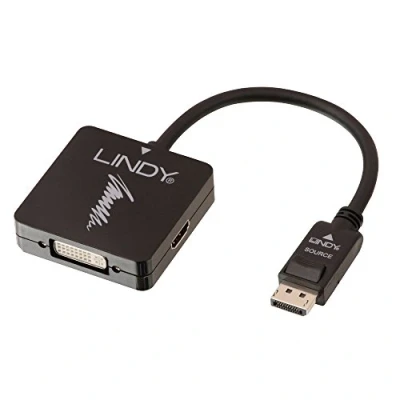 Immagine di Lindy 41028 Converter DisplayPort 1.2 a HDMI, DVI &amp; VGA Attivo
