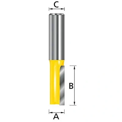 Immagine di Makita D 10001 Fresa para madera recta un filo pinza (c) 8 mm (a) 3 (b)
