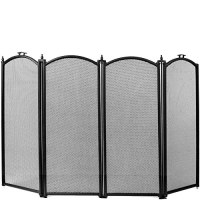 Immagine di Fire Vida Stanton 4 Panel Spark Guard, Metallo, Nero, H 64 cm x L 100 Circa