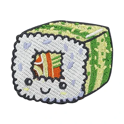 Immagine di Finally Home Toppa termoadesiva Verde Kawaii Sushi toppe alimentari asiatiche con pesce, per alimenti