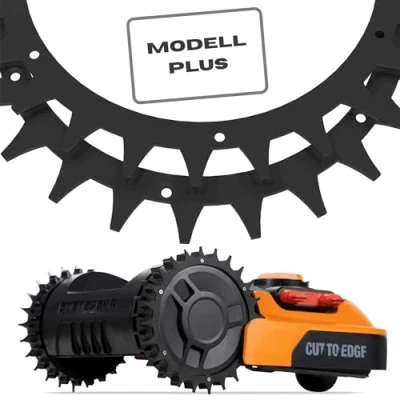 Immagine di ROBO CLAWS Robot tosaerba, punte per miglioramento della trazione modelli Worx Landroid Plus, in acciaio inox, nero