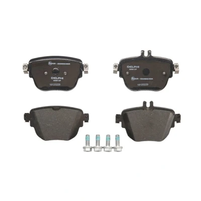 Immagine di DELPHI LP3359 Kit pastiglie freno Predisposto per contatto segnalazione usura con lamierino anticigolío accessori MERCEDES BENZ: Classe E Sedan