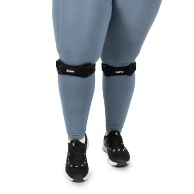 Immagine di KARM Taglia forte supporto stabilizzatore per rotula e ginocchio del saltatore, sindrome di Osgood Schlatter, tendinite rotulea, strappi menisco, footing, donne, uomini, giovani(Nero, 2 pezzo)