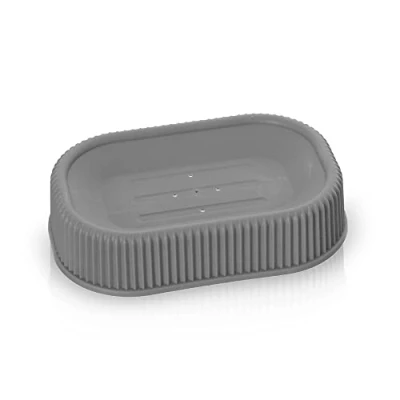 Immagine di Inbagno Porta Sapone da appoggio colorato Grigio, in plastica, Linea Ring