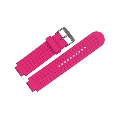 Immagine di Compatibile con Garmin Forerunner 220/230/235/620/630/735/Approach S20/S5/S6, cinturino in silicone e Acciaio inossidabile, colore: Rosa acceso