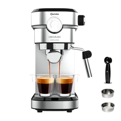 Immagine di Cecotec Macchina Espresso Cafelizzia 790 Steel Pro, 1350W, Manometro, Thermoblock, 20 Bar, Auto 1 2 Caffè, Vaporizzatore, 1.1L