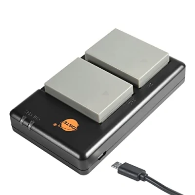 Immagine di DSTE BLN 1 (2 pezzi) Batteria di ricambio ricaricabile E caricatore Dual compatibile con Olympus OM D M1, M5, Pen F, P5, M5 Mark II