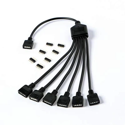Immagine di GELID SOLUTIONS Cavo Sdoppiatore da 1 a 6 RGB Compatibile con ARGB, Standard 12V e ARGB 5V Collega Fino Dispositivi RGB.
