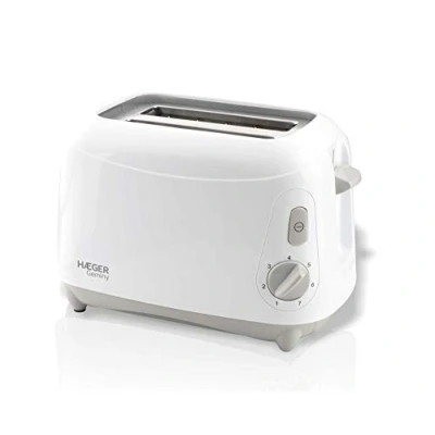 Immagine di HAEGER Geminy Tostapane a doppio compartimento 900W, 7 posizioni di tostatura con briciole, design semplice e funzionale, per una efficiente. Colore bianco
