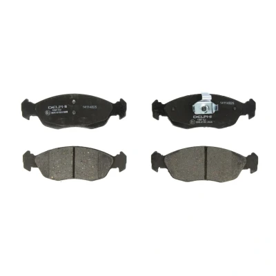 Immagine di DELPHI LP1597 Kit pastiglie freno Non predisposto per contatto segnalazione usura con lamierino anticigolío senza accessori PEUGEOT: 106 II Hatchback