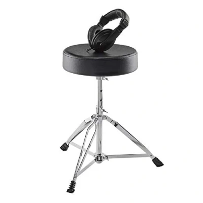 Immagine di Alesis Drum Essentials Bundle Pacchetto completo per kit di batteria elettronica con incluso uno sgabello e cuffie on ear