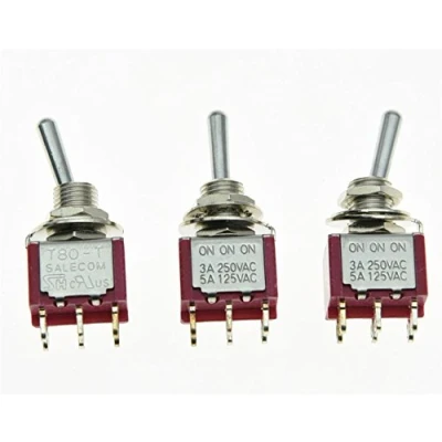 Immagine di SALECOM 3 x DPDT 6 Pin Posizioni ON / Chitarra Mini Interruttore A Levetta Auto Barca