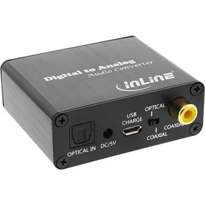 Immagine di InLine Convertitore Audio Digitale/Analogico INGRESSI Toslink + S/PDIF Coassiale / USCITE RCA L+R Stereo Jack 3.5 mm