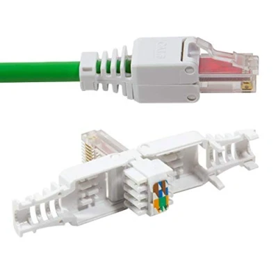 Immagine di odedo 4 connettori di crimpatura senza utensili CAT 6 UTP RJ45 Spina rete per cavo patch fino a 6,3 mm AWG 23 26 Montaggio con contatti dorati 4x