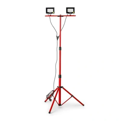 Immagine di Velamp IS747NG Proiettore LED con Treppiede Regolabile Potenza 20W x 2 Luminosità 3200 Lumen Impermeabile IP65 Ideale per Esterni, Cantieri, Giardinaggio e Campeggio