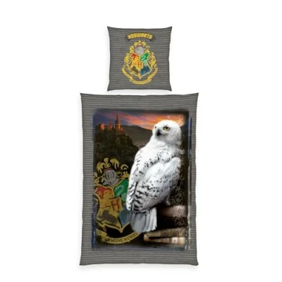 Immagine di Herding Set di Biancheria da Letto, Harry Potter, Federa 80 x cm con Design Reversibile, Copripiumino 135 200 Chiusura a Bottoni, 100% Cotone