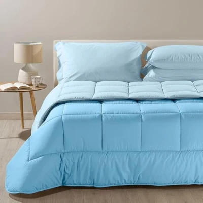 Immagine di Caleffi 1003707 Cotone Bicolor Trapunta per Piazza e Mezza Letto, Acquamarina