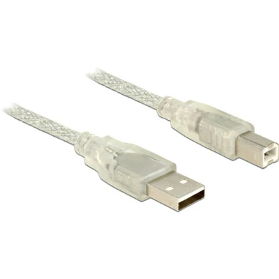 Immagine di Delock Cavo USB 2.0 Spina A, B 3 m Trasparente 83895