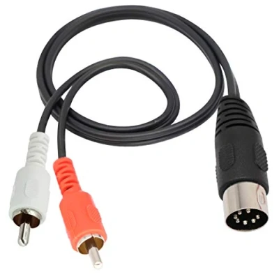 Immagine di zdyCGTime Cavo da DIN a RCA 7 pin Prolunga,2 maschio Linea audio prolunga,Compatibile con Bang &amp; Olufsen B O, Naim, Quad. Sistema stereo.(0,5 m / 1,6 piede)