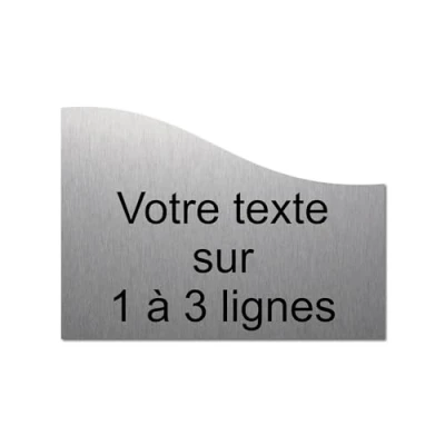 Immagine di Targhetta incisa personalizzata 1 a 3 righe, 19,5 x 14 cm, autoadesiva, in alluminio spazzolato