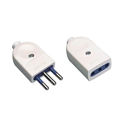 Immagine di Poly Pool PP0442Q Spina e Presa 10A 2P + T Standard Italiano Piccolo Mobile Made in Italy Bianco