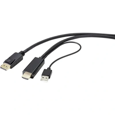 Immagine di Renkforce Displayport / HDMI Cavo adattatore Spina DisplayPort, A 1.00 m Nero RF 4600634