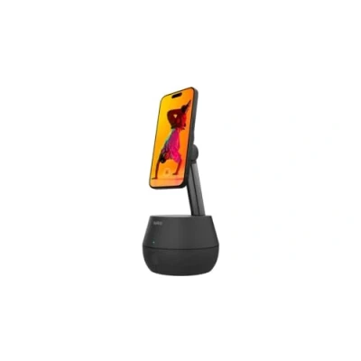 Immagine di Belkin Supporto Pro con tracking automatico DockKit, caricatore wireless da 15 W MagSafe, rotazione di 360, integrazione iOS per iPhone 16/15/14/13/12, alimentatore cavo 1,5 mm