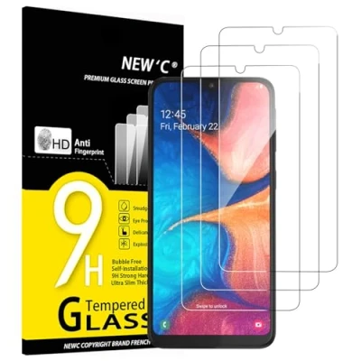 Immagine di NEW&#039;C 3 Pezzi, Vetro Temperato per Samsung Galaxy A20e, Pellicola Prottetiva Anti Graffio, Impronte, Senza Bolle, Durezza 9H, 0,33mm Ultra Trasparente, Resistente