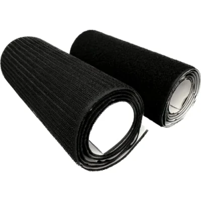 Immagine di Set con nastro autoadesivo in ultra largo 18 cm, lungo 1 m, tessuto di fissaggio nylon colla super adesiva nera
