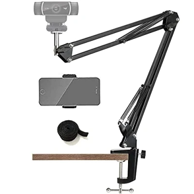 Immagine di Etucro supporto per webcam, cellulare, Logitech Webcam C920, C930, C922, C615 e altri dispositivi con filettatura da 1/4&quot;