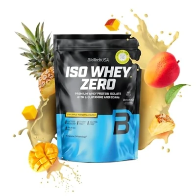 Immagine di BioTechUSA Iso Whey Zero Premium Protein Isolate Grass Fed Enzyme Free Sugar and Gluten free, 454 g, Ananas e Mango
