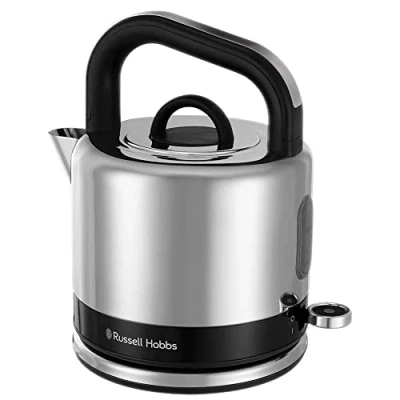 Immagine di Russell Hobbs Bollitore Elettrico 1,5L, 2400W ​​Acciaio Inox Color Nero; Funzione di Ebollizione Rapida; Filtro Anticalcare Rimovibile; Beccuccio; Indicatore Livello Acqua Esterno, 26420 70