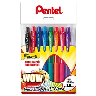 Immagine di Pentel BX440 Feel it! Wow! Sfera a scatto 1,0 mm 8 colori assortiti