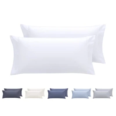 Immagine di Todocama Set di 2 federe per cuscini, in microfibra extra morbida, ipoallergenica. 80 x 40 cm bianco