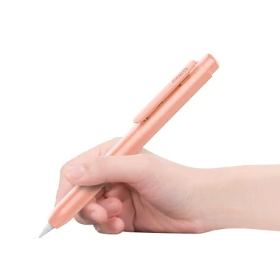 Immagine di MoKo Custodia Protettiva Compatibile con Apple Pencil 1a Generazione, Cover Retrattile Cappuccio per Pennino, iPad 10 2022/iPad 9/8/7 2021/2020/2019/iPad Mini 5, Arancione Rosa