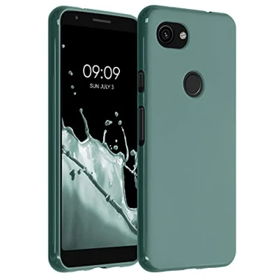 Immagine di kwmobile Custodia Compatibile con Google Pixel 3a Cover Back Case per Smartphone in Silicone TPU Protezione Gommata verde blu