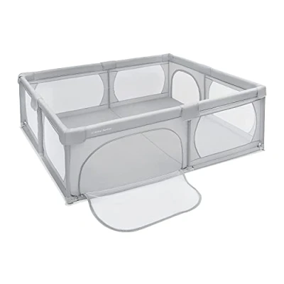 Immagine di Moby System Box per Bambini, Grigio, 200 x 140 cm, Base Antiscivolo e Impermeabile, Stabile Sicuro