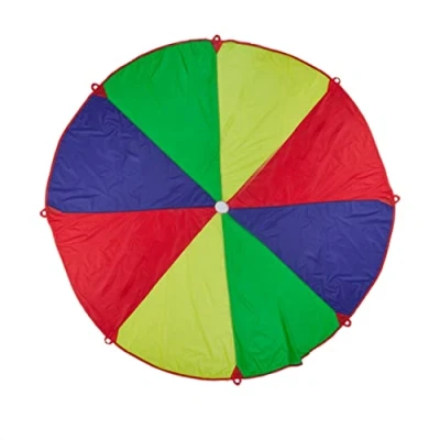 Immagine di Relaxdays Paracadute Ludico Arcobaleno, Telo Giocattolo per Bambini Ø 3,5 m, Gioco Didattico Scuole, Multicolore, Poliestere