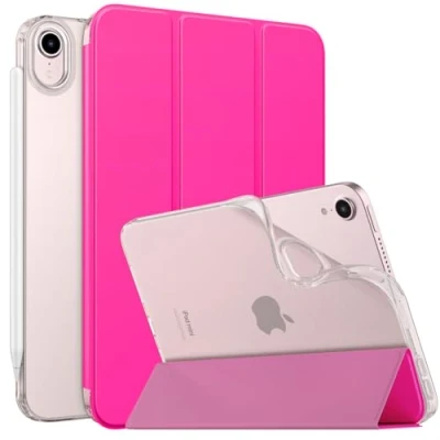 Immagine di MoKo Cover Compatibile con Nuovo iPad Mini 7 (A17 PRO) 2024, Custodia 6a Generazione 2021 (8,3 Pollici), 6, TPU Posteriore per 7, Pitaya Rosso